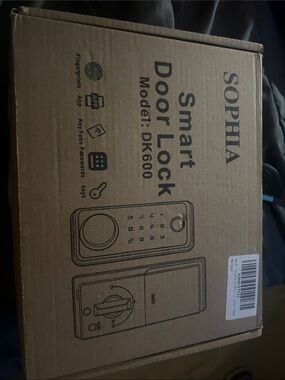SOPHIA Smart Door Lock DK600 in Brown Cardboard Packaging